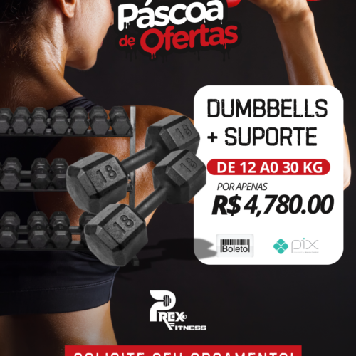 Dumbbells Sextavado 12 a 30 + Suporte